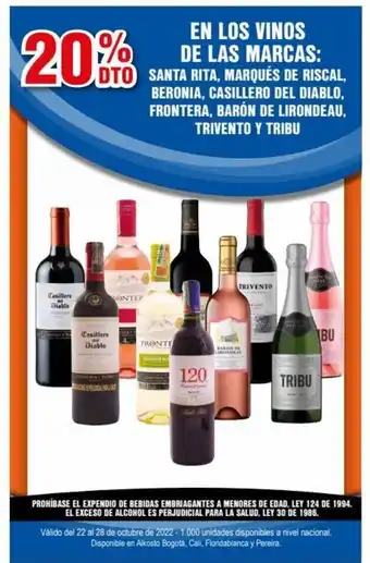 Alkosto En Los Vinos de las Marcas oferta