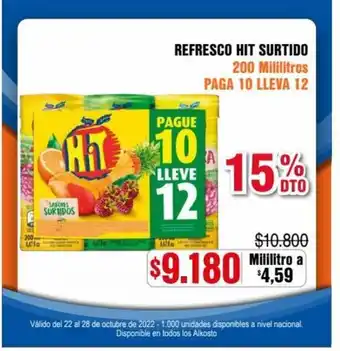 Alkosto Hit Refresco Surtido 200 Mililitros oferta