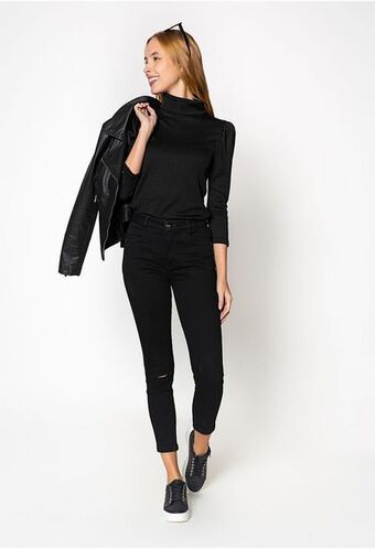 ELA Blusa manga 3/4 con cuello tortuga oferta