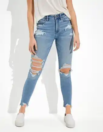 American Eagle Jegging ae ne(x)t level con rotos de tiro alto crop oferta