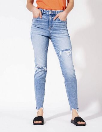 American Eagle Ne(x)t level jegging ae de tiro alto con parches oferta