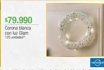 Jumbo Corona blanca con luz glam oferta