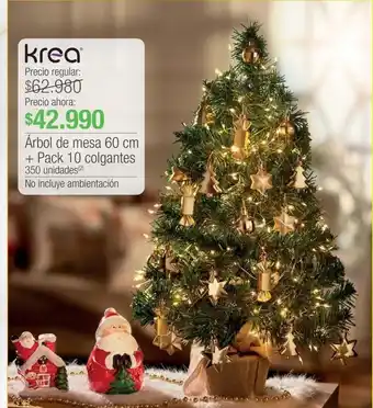 Jumbo Árbol de mesa 60cm + pack 10 colgantes oferta