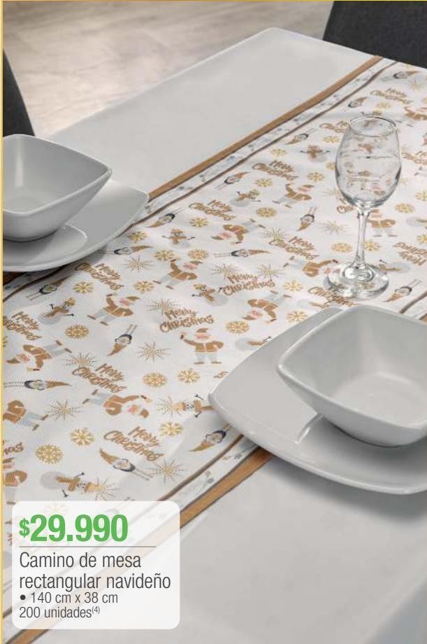 Jumbo Camino de mesa rectangular navideño 140cm x 38cm oferta