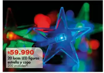 Metro 20 luces led figuras estrella y copo oferta