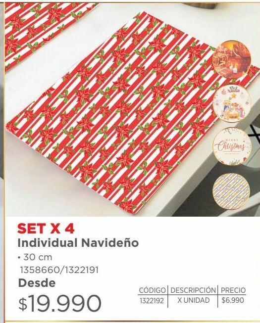 Easy Individual navideño set x 4 oferta