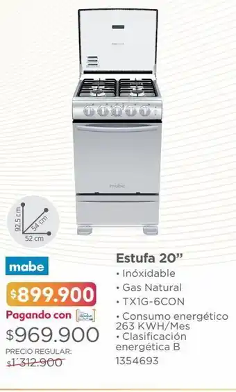 Easy Estufa 20" oferta