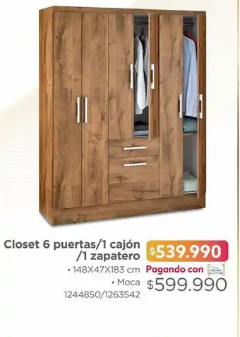 Easy Clóset 6 puertas/ 1 cajón/ 1 zapatero oferta