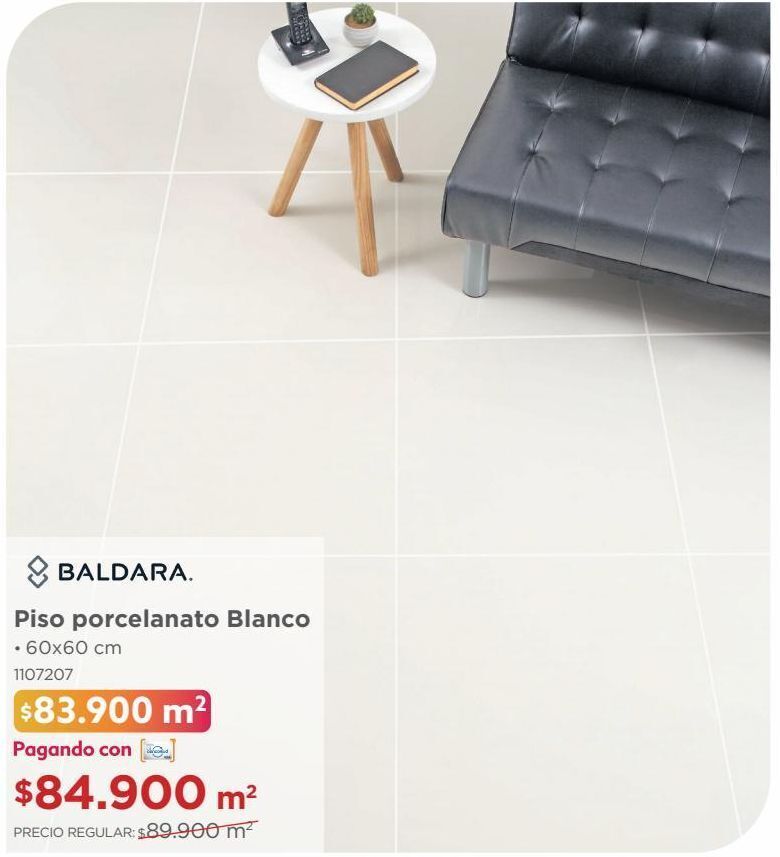 Easy Piso porcelanato blanco • 60x60 cm x m2 oferta