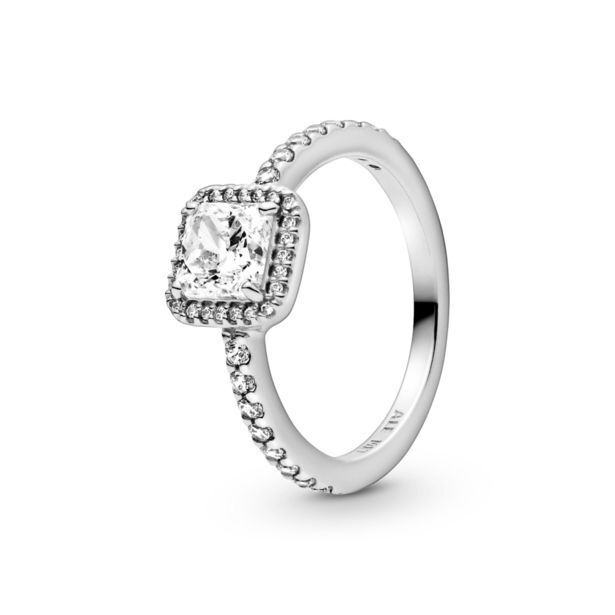 Pandora Anillo cuadrado con halo brillante plata oferta