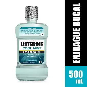 Carulla Enjuague bucal cool mint zero listerine 500 ml oferta