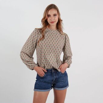 Fuera de Serie Blusa cuello redondo manga larga oferta