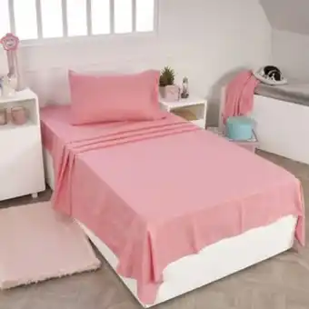 Brissa Juego de sábanas microfibra unicolor geranio oferta