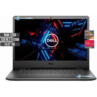 Linio Computador portatil dell amd ryzen 5 3450u ssd 512gb ram 12gb 14" hd oferta