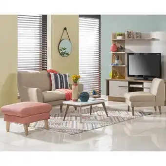 Muebles Jamar Juego de sala lugo eurolino marfil, coral y natural oferta