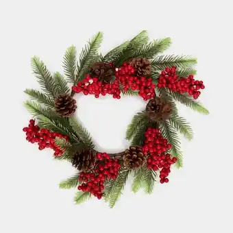 Panamericana Corona de 39 cm con espigas, piñas y frutos rojos oferta