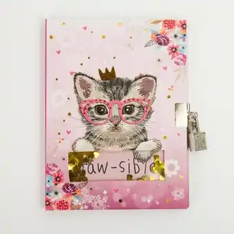 Panamericana Diario con llave y diseño gato con corona, 18 cm oferta
