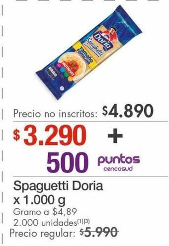 Metro Spaguetti doria x 1000g oferta