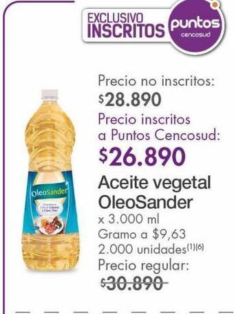 Metro Aceite vegetal oleosander x 3000ml oferta