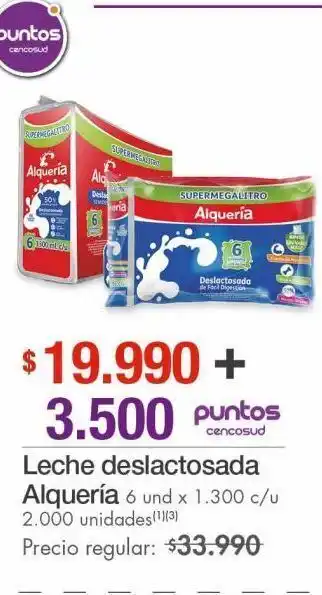 Metro Leche deslactosada alquería x 6 unidades x 1300 ml c/u oferta