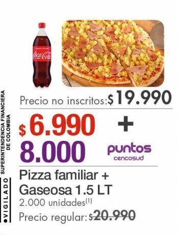 Metro Pizza familiar + gaseosa x 1.5 l oferta