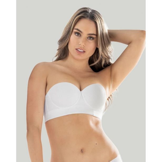 Los Tres Elefantes Brasier strapless liso blanco mujer oferta