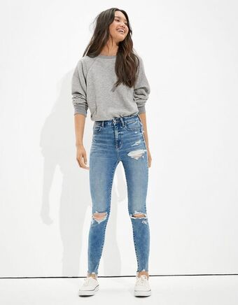 American Eagle Jegging acanalado ae de tiro súper alto forever soft oferta