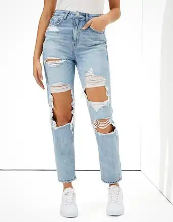 American Eagle Mom jean ae tiro alto de rotos oferta