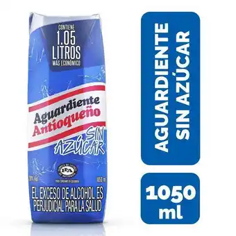 Carulla Aguardiente s/azucar antioqueno 1050 ml oferta
