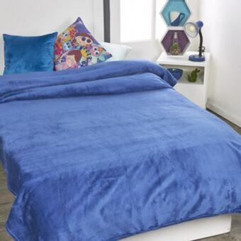 Brissa Cobija flannel unicolor azul oscuro oferta