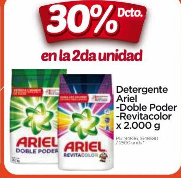 Surtimax Ariel Detergente - Doble Poder - Revitacolor x 2000g oferta