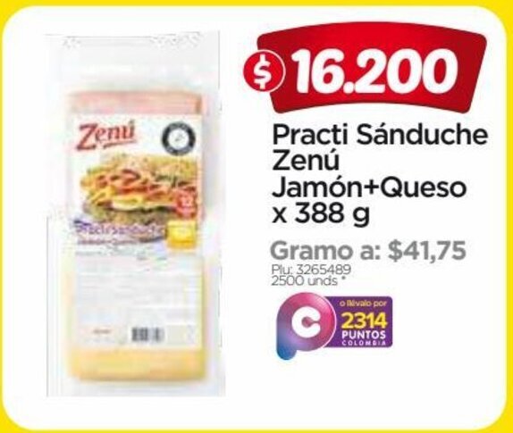 Surtimax Zenu Practi Sanduche Jamon + Queso x 388g oferta