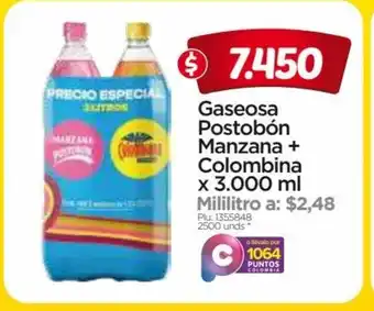 Surtimax Colombina Gaseosa Postobon Manzana + x 3000 ml oferta