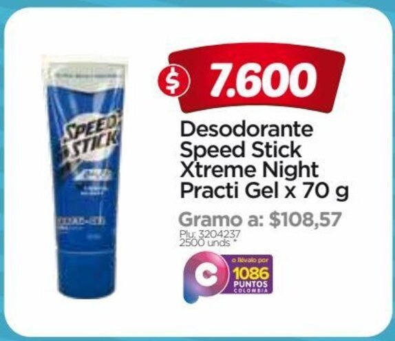 Surtimax Speed Stick Xtreme Night Practi Gel Desodorante x 70g oferta