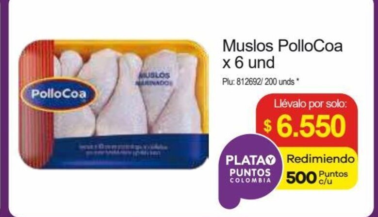 Surtimax PolloCoa Muslos x 6 und oferta