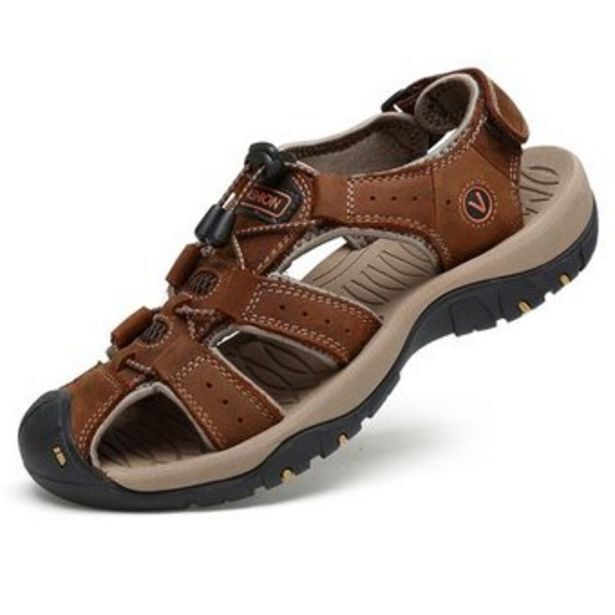 Linio Sandalias de senderismo al aire libre para hombre de gran tamaño, marrón oferta