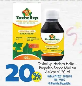 Toxhelixp Hedera Helix + Propoleo Sabor Miel sin Azucar x 120 ml