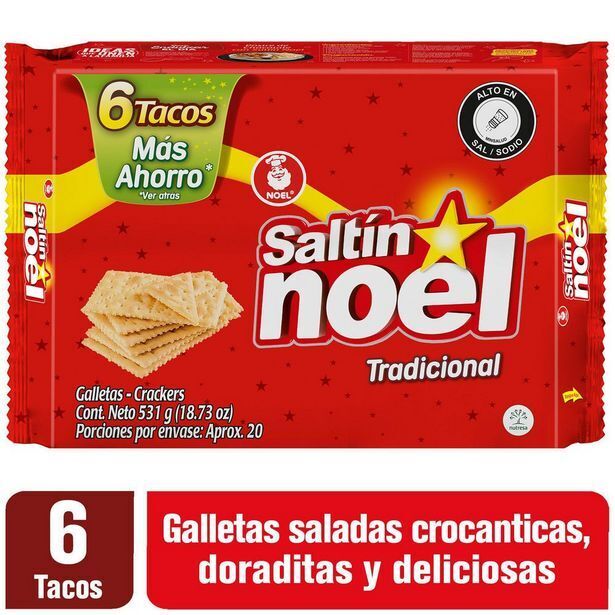 Carulla Galletas x 6 tacos saltin noel 531 gramo oferta