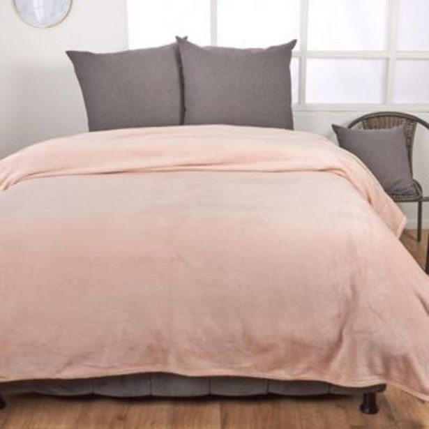 Brissa Cobija en tela flannel fleece unicolor rosa plata oferta