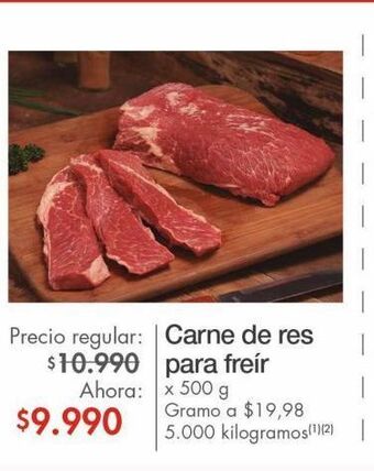 Metro Carne de res para freir x 500g oferta