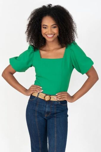 Unipunto Blusa manga corta escote cuadrado oferta