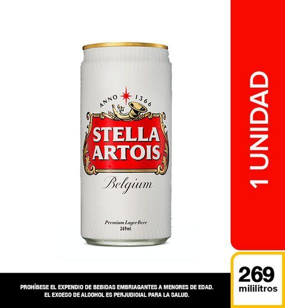 Carulla Cerveza belgium lata           stella artois 269 ml oferta