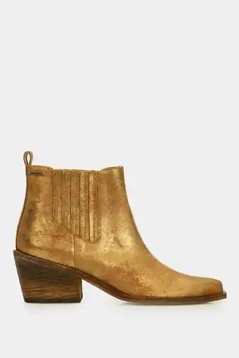 Vélez Botines dalhia en carnaza para mujer apliques en folía bronce oferta