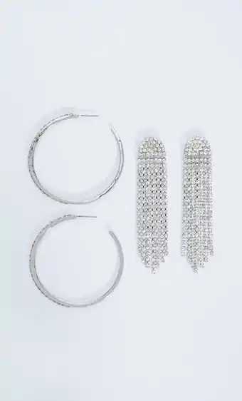 Stradivarius Set 2 pendientes cascada y aros strass oferta