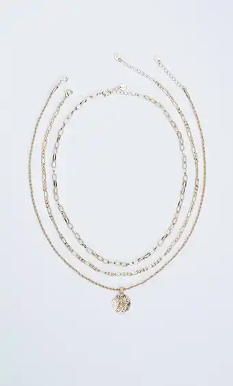 Stradivarius Set 3 collares medalla redondo oferta