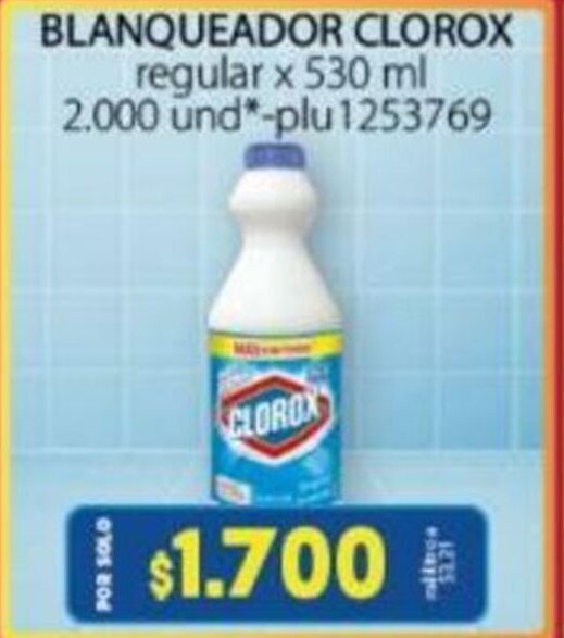 Colsubsidio Clorox Blanqueador regular x 530 ml oferta