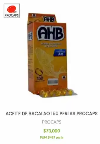 Procaps Aceite de Bacalao 150 Perlas