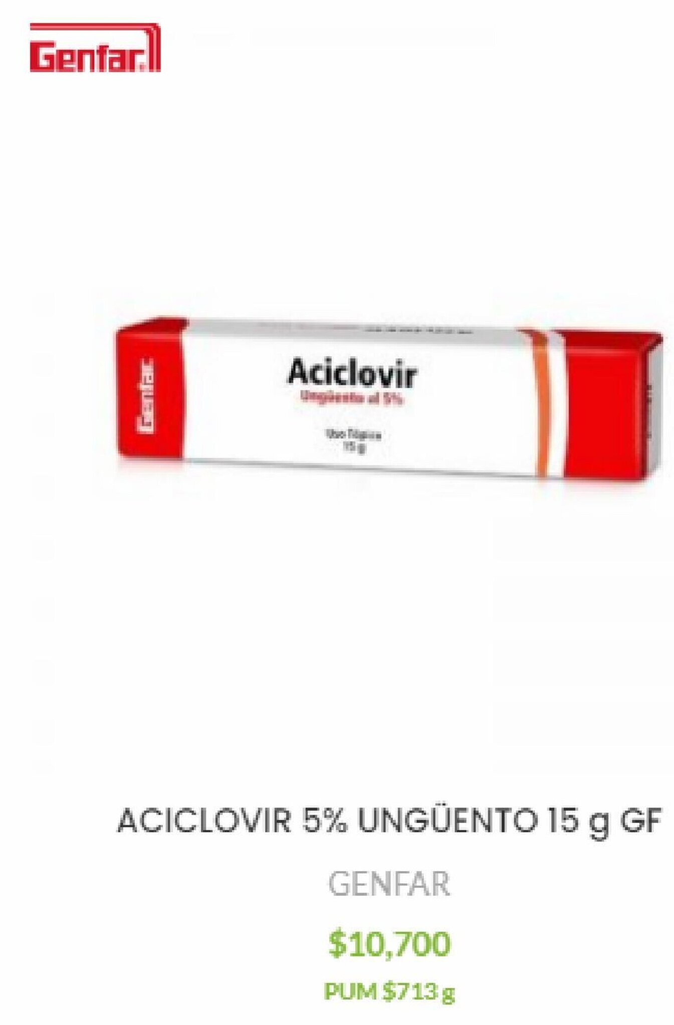 Aciclovir Genfar Precio