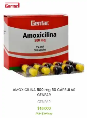 Farmacia San Jorge Genfar Amoxicilina 500 mg 50 Capsulas oferta