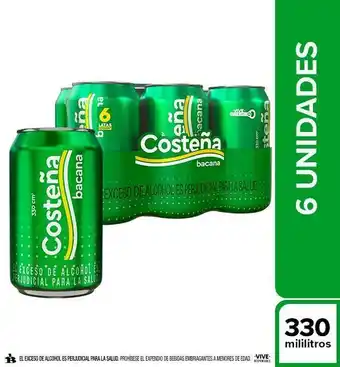 Carulla Cerveza sixpack cerveza costeña bacana 1980 ml oferta